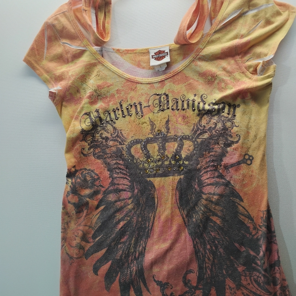 Harley-Davidson Orange Yellow Graphic Tank Top